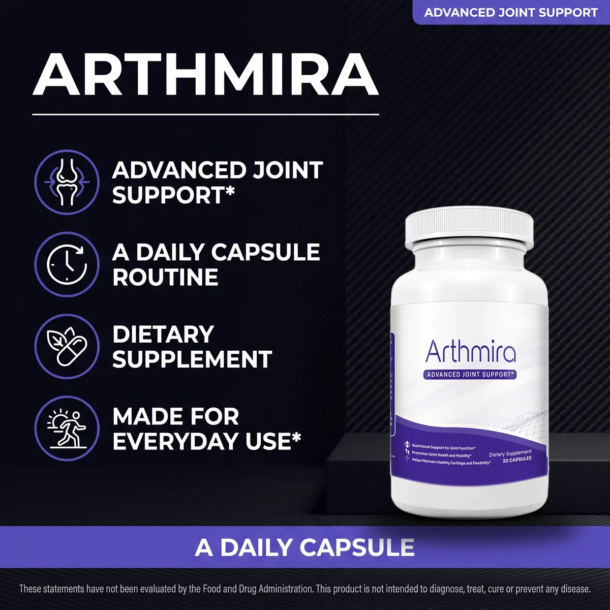 ArthMira Advanced Joint Support capsules with a turmeric and curcumin blend