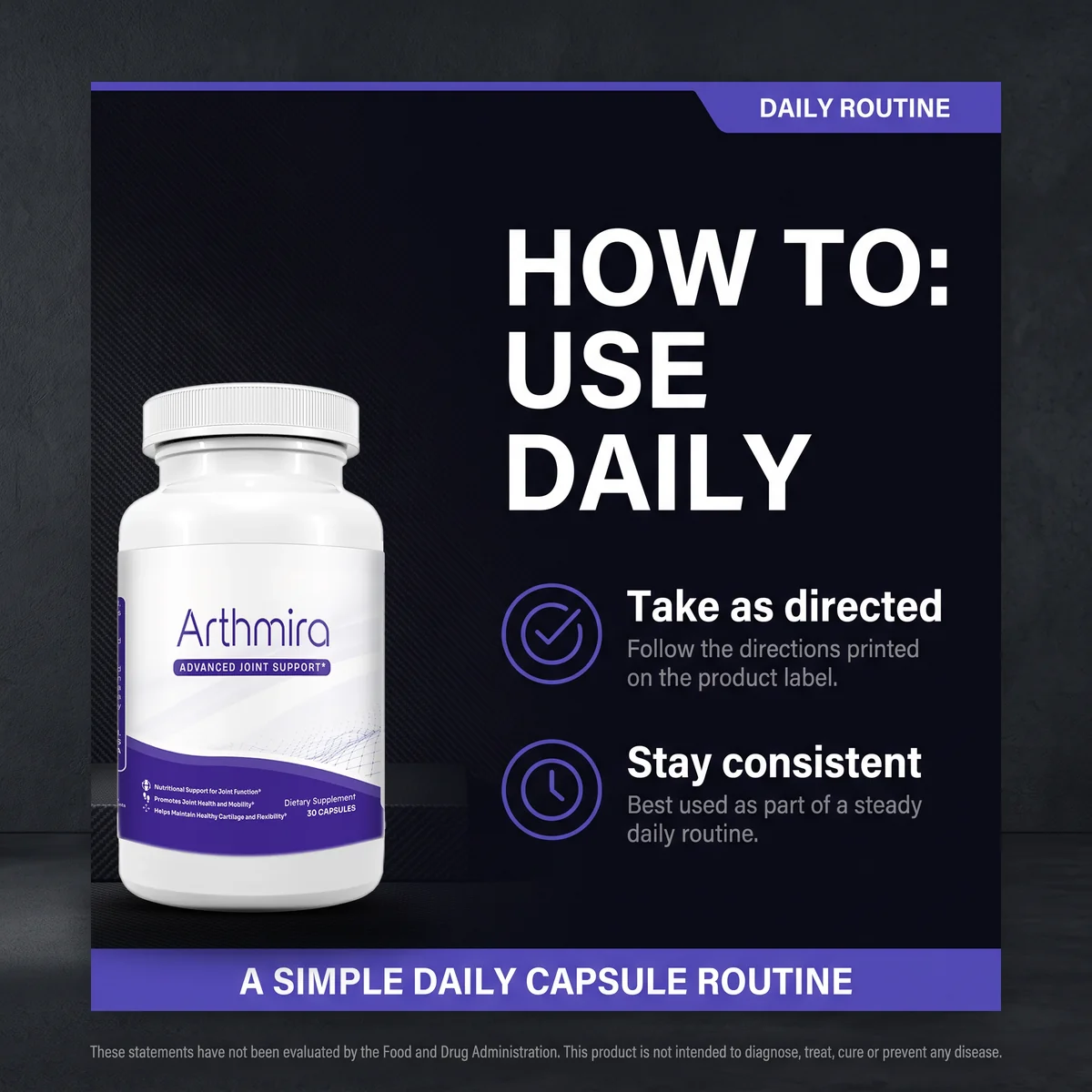How to use ArthMira daily: take one capsule with water and stay consistent with a simple routine