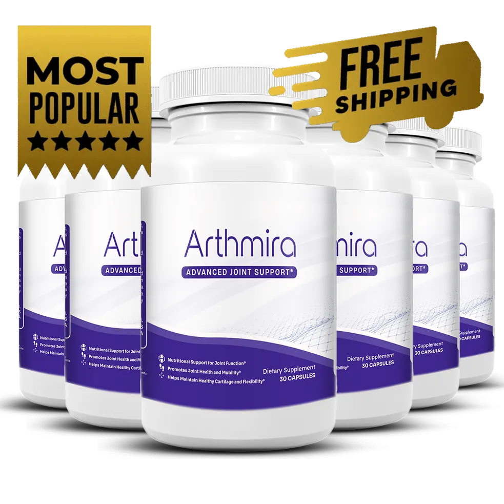Six-bottle best-value package of ArthMira joint support capsules with free shipping